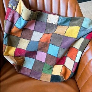 LUCKY BRAND Patchwork Multicolor Tote Bag